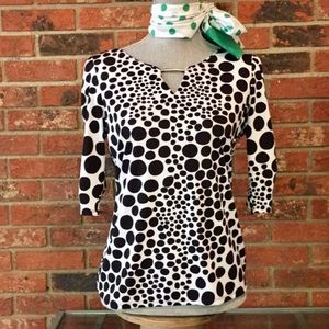 new directions Tops - New Directions Polka Dot Patterned Blouse new directions Tops - New Directions Polka Dot Patterned Blouse